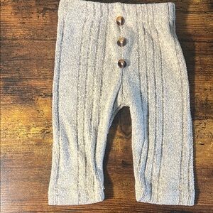 Gray Knit Baby Pants with Buttons